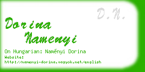 dorina namenyi business card