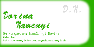 dorina namenyi business card